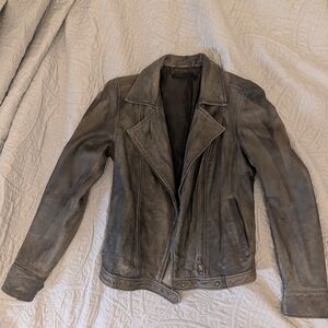 Gray Leather Jacket